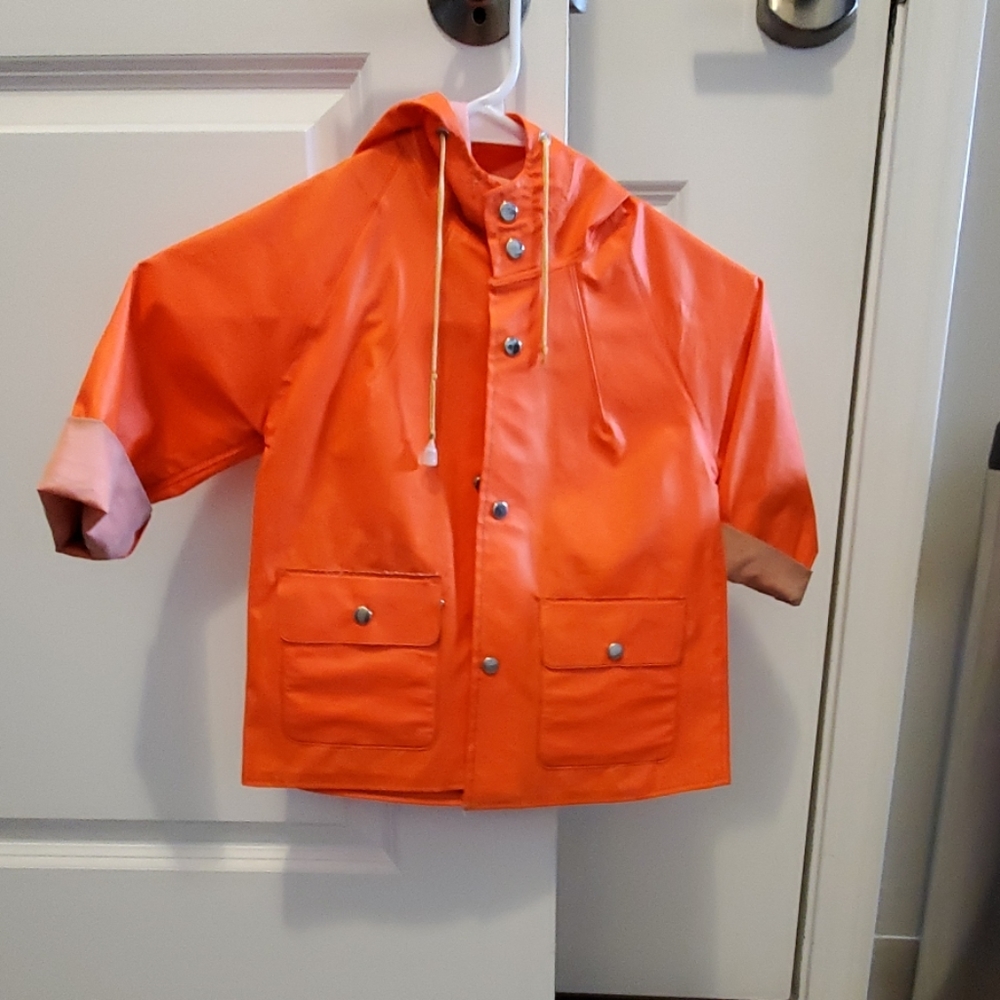 Orange toddler rain jacket